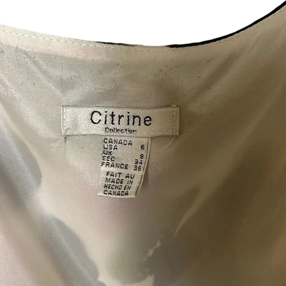 VTG Citrine,women halter dress 6. Made in Canada! Multicolor,ruching,bow,Flare - Picture 8 of 15